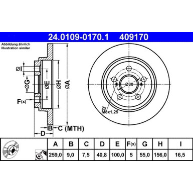 ATE | Bremsscheibe | 24.0109-0170.1