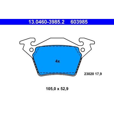 ATE | Bremsbelagsatz, Scheibenbremse | 13.0460-3985.2