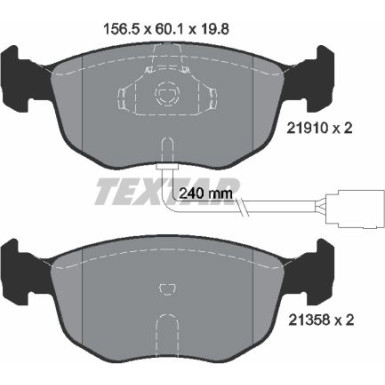 Textar | Bremsbelagsatz, Scheibenbremse | 2191003