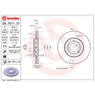 Brembo | Bremsscheibe | 09.7011.31