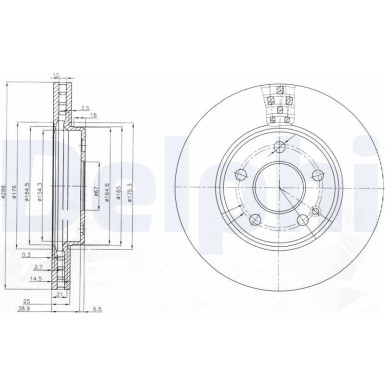 Delphi | Bremsscheibe | BG3909