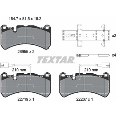 Textar | Bremsbelagsatz, Scheibenbremse | 2395503