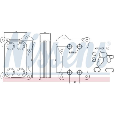 Nissens | Ölkühler, Motoröl | 90739