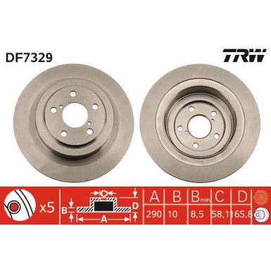 TRW | Bremsscheibe | DF7329