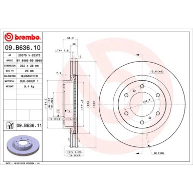 Brembo | Bremsscheibe | 09.B636.11