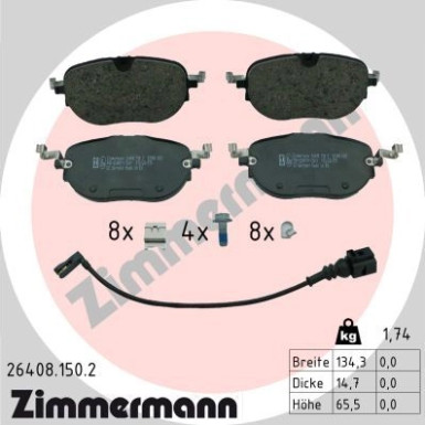 Zimmermann | Bremsbelagsatz, Scheibenbremse | 26408.150.2