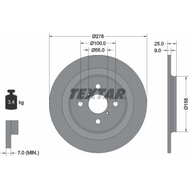 Textar | Bremsscheibe | 92161903