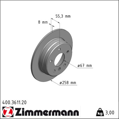 Zimmermann | Bremsscheibe | 400.3611.20