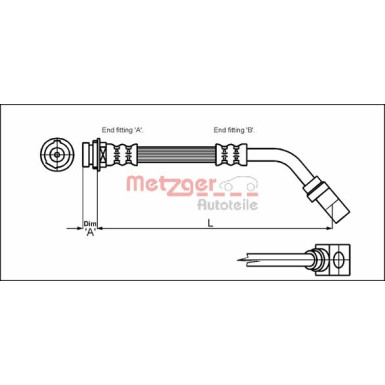 Metzger | Bremsschlauch | 4114751