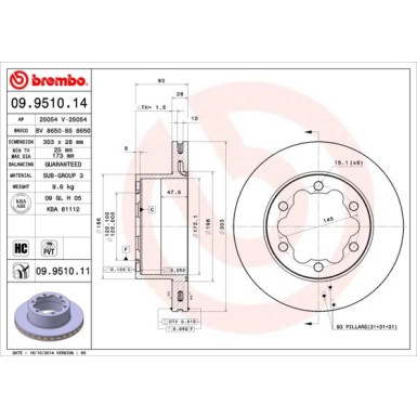 Brembo | Bremsscheibe | 09.9510.11