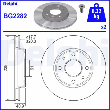 Delphi | Bremsscheibe | BG2282