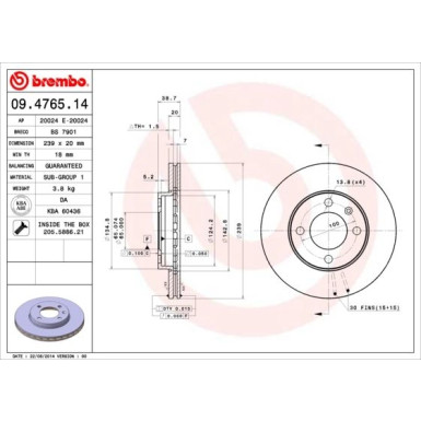 Brembo | Bremsscheibe | 09.4765.14