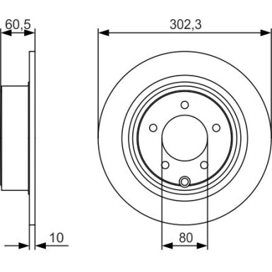 BOSCH 0 986 479 R07 Bremsscheibe 302,3x10mm, 5x114,3, voll