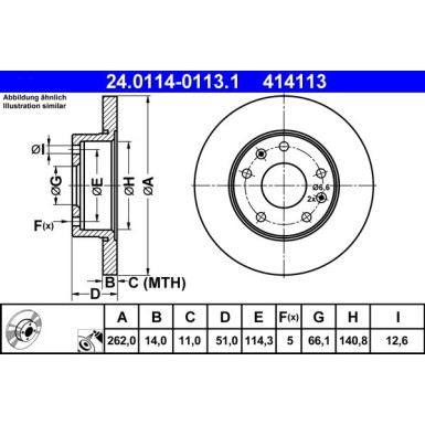 ATE | Bremsscheibe | 24.0114-0113.1