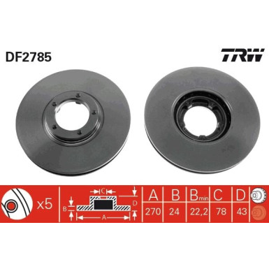 TRW | Bremsscheibe | DF2785