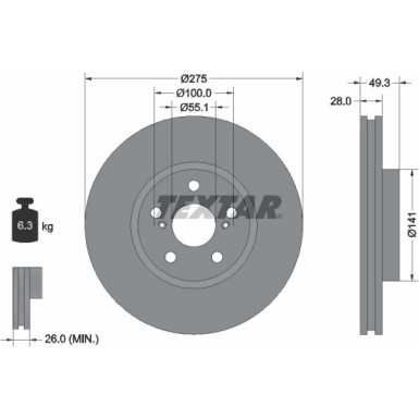 Textar | Bremsscheibe | 92142003