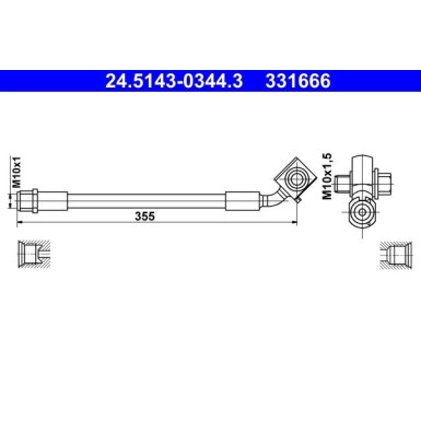 ATE | Bremsschlauch | 24.5143-0344.3