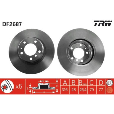 TRW | Bremsscheibe | DF2687