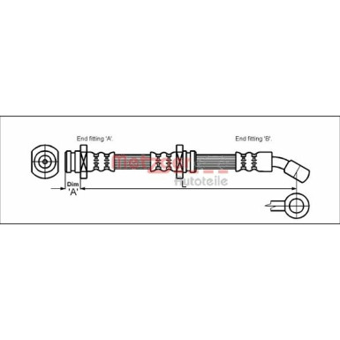 Metzger | Bremsschlauch | 4114791