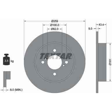 Textar | Bremsscheibe | 92242303