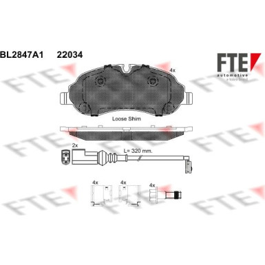 FTE | Bremsbelagsatz, Scheibenbremse | 9011023