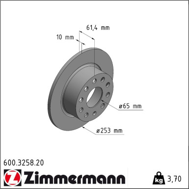 Zimmermann | Bremsscheibe | 600.3258.20