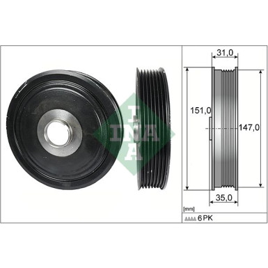 INA | Riemenscheibe, Kurbelwelle | 544 0110 10