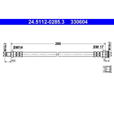 ATE | Bremsschlauch | 24.5112-0285.3