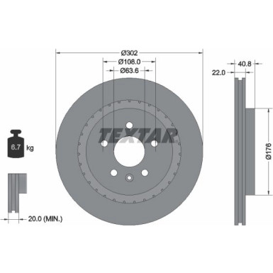 Textar | Bremsscheibe | 92168305