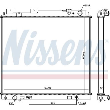 Nissens | Kühler, Motorkühlung | 68744