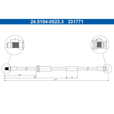 ATE | Bremsschlauch | 24.5104-0523.3