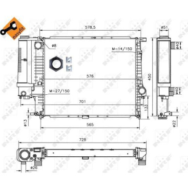 NRF | Kühler, Motorkühlung | 53852