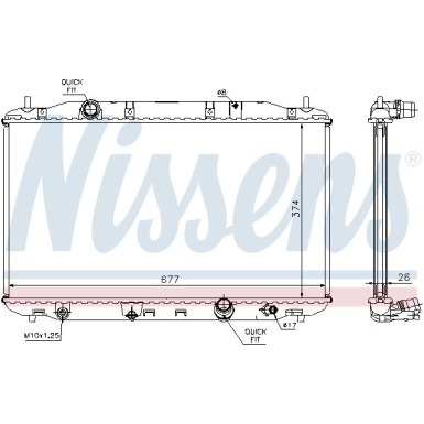 Nissens | Kühler, Motorkühlung | 68135A