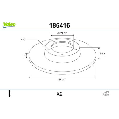 Valeo | Bremsscheibe | 186416