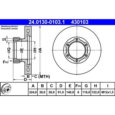 ATE | Bremsscheibe | 24.0130-0103.1