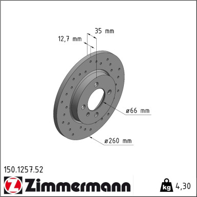 Zimmermann | Bremsscheibe | 150.1257.52