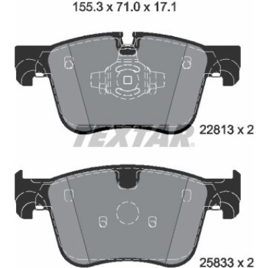 Textar | Bremsbelagsatz, Scheibenbremse | 2281301