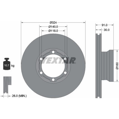 Textar | Bremsscheibe | 93087600