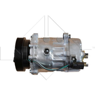 NRF EASY FIT 32064 Klimakompressor SD7V16 WITH ADAPTER, 12V, PAG 46, mit PAG-Kompressoröl, mit Dichtring