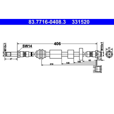 ATE | Bremsschlauch | 83.7716-0408.3