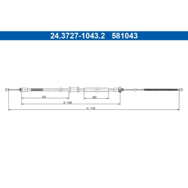 ATE | Seilzug, Feststellbremse | 24.3727-1043.2