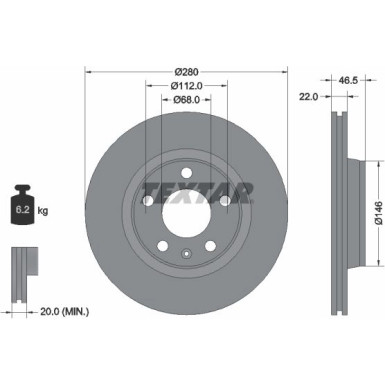 Textar | Bremsscheibe | 92083505