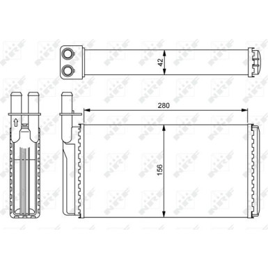 NRF | Wärmetauscher, Innenraumheizung | 54243