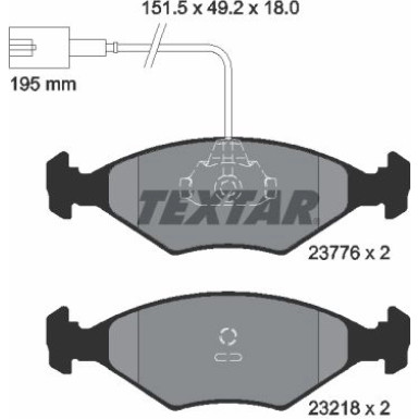 Textar | Bremsbelagsatz, Scheibenbremse | 2377601