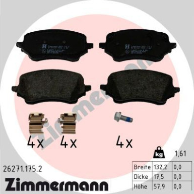 Zimmermann | Bremsbelagsatz, Scheibenbremse | 26271.175.2