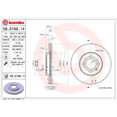 Brembo | Bremsscheibe | 09.5166.11