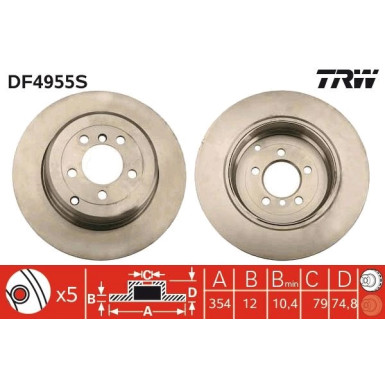 TRW | Bremsscheibe | DF4955S