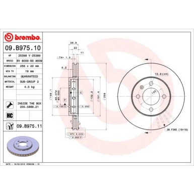 Brembo | Bremsscheibe | 09.B975.11