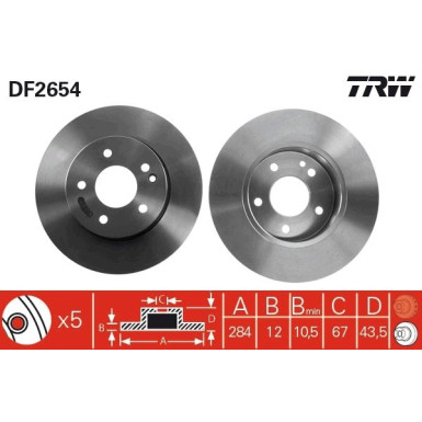 TRW | Bremsscheibe | DF2654