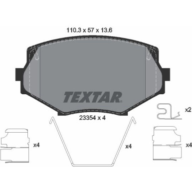 Textar | Bremsbelagsatz, Scheibenbremse | 2335404